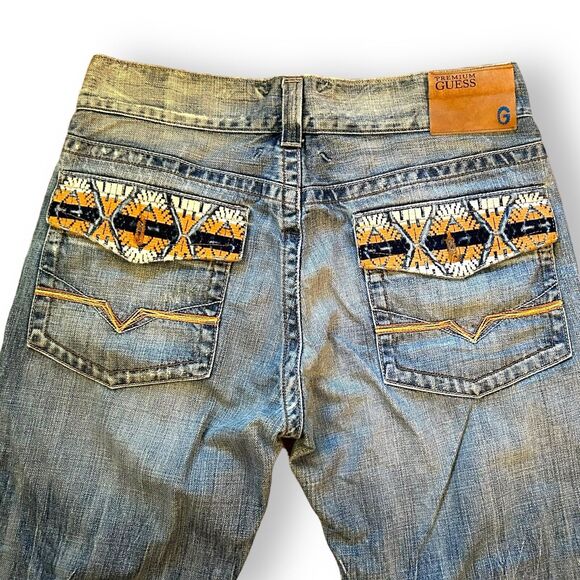 Vintage Guess Premium Blue Jeans Embroidered Mens 33 Limited Edition Made in USA - Picture 15 of 15